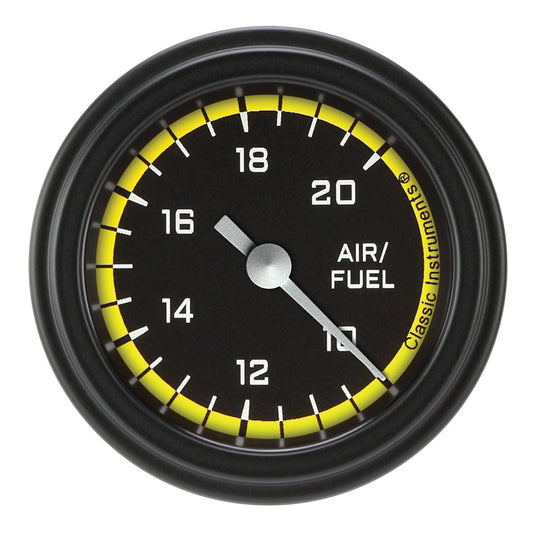 Classic Instruments AX194YBLF Autocross Yellow 2 1/8" Air Fuel Ratio Gauge