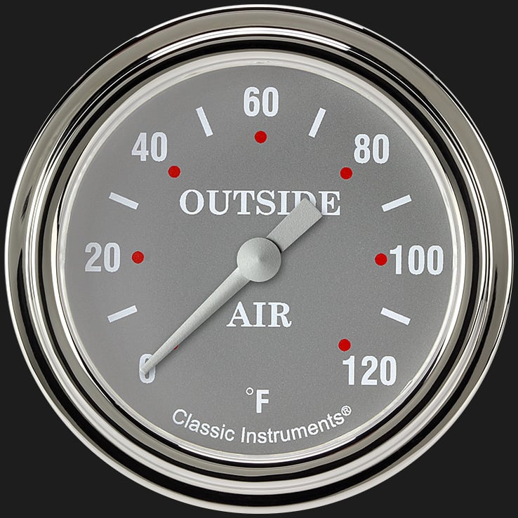 Classic Instruments SG399SLF Silver Gray 2 5/8" Outside Air Temp Gauge