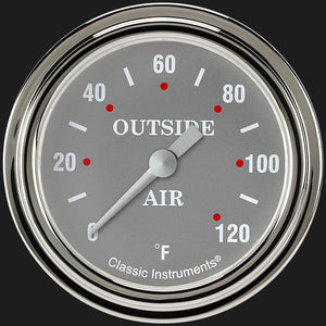 Classic Instruments SG399SLF Silver Gray 2 5/8" Outside Air Temp Gauge