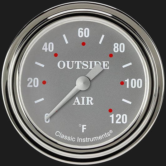 Classic Instruments SG399SLF Silver Gray 2 5/8" Outside Air Temp Gauge
