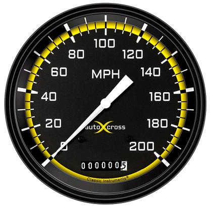Classic Instruments AX56YBLF Autocross Yellow - Speedometer Gauge 4-5/8"