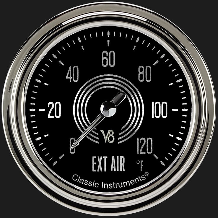 Classic Instruments V8SR399SLC V8 Speedster 2 5/8" Outside Air Temp Gauge