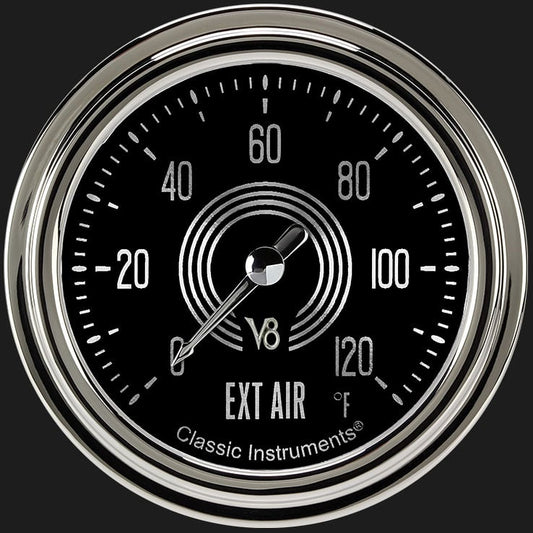 Classic Instruments V8SR399SLC V8 Speedster 2 5/8" Outside Air Temp Gauge