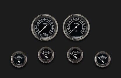 Classic Instruments TR01SLF Traditional - 6 Gauge Set 3-3/8" Speedo & Tacho, 2-1/18" Fuel, Oil, Temp, Volts