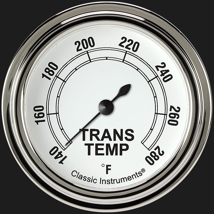 Classic Instruments CW327SLF Classic White 2 5/8" Transmission Temperature Gauge