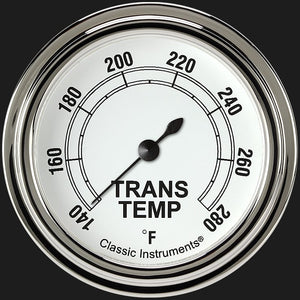 Classic Instruments CW327SLF Classic White 2 5/8" Transmission Temperature Gauge