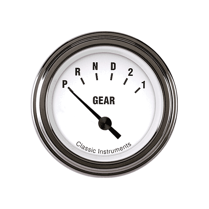 Classic Instruments WH07SLF White Hot - Gear Indicator Gauge no Overdrive 2-1/8"