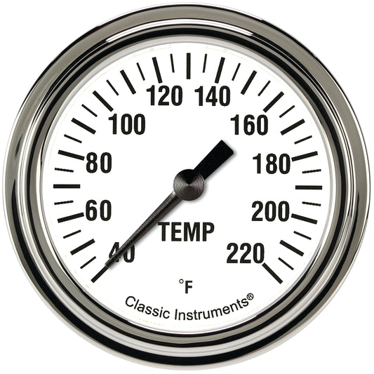 Classic Instruments WH329SLF White Hot 2 5/8" Stock Eliminator Temp. Gauge