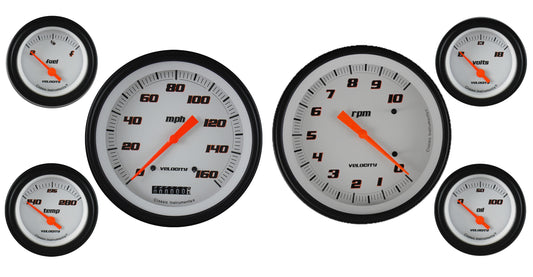 Classic Instruments VS51WBLF Velocity White w/ Black Bezel 4 - 5/8" Speedo & Tac