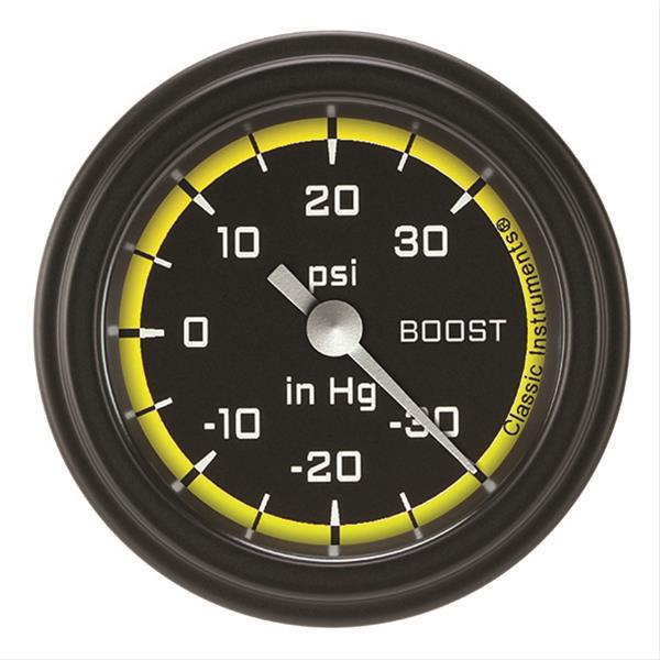 Classic Instruments AX141YBLF Autocross Yellow w/ Black Bezel 2-1/8" Full Swe