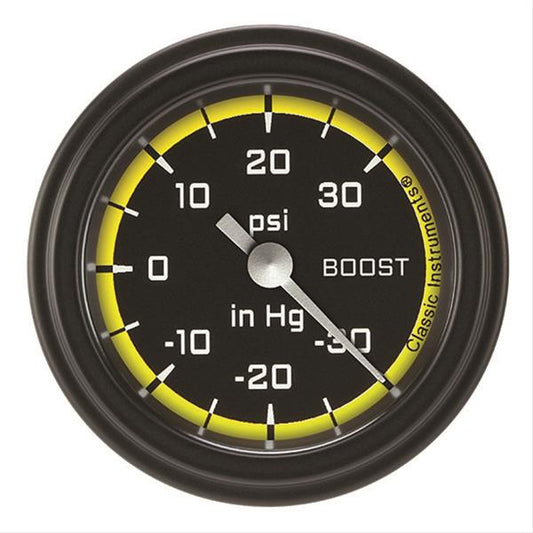 Classic Instruments AX141YBLF Autocross Yellow w/ Black Bezel 2-1/8" Full Swe