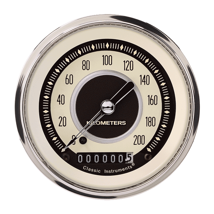 Classic Instruments NT59SHC Nostalgia VT - Speedometer Gauge 3-3/8" (stock KPH)