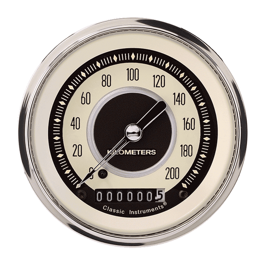 Classic Instruments NT59SHC Nostalgia VT - Speedometer Gauge 3-3/8" (stock KPH)