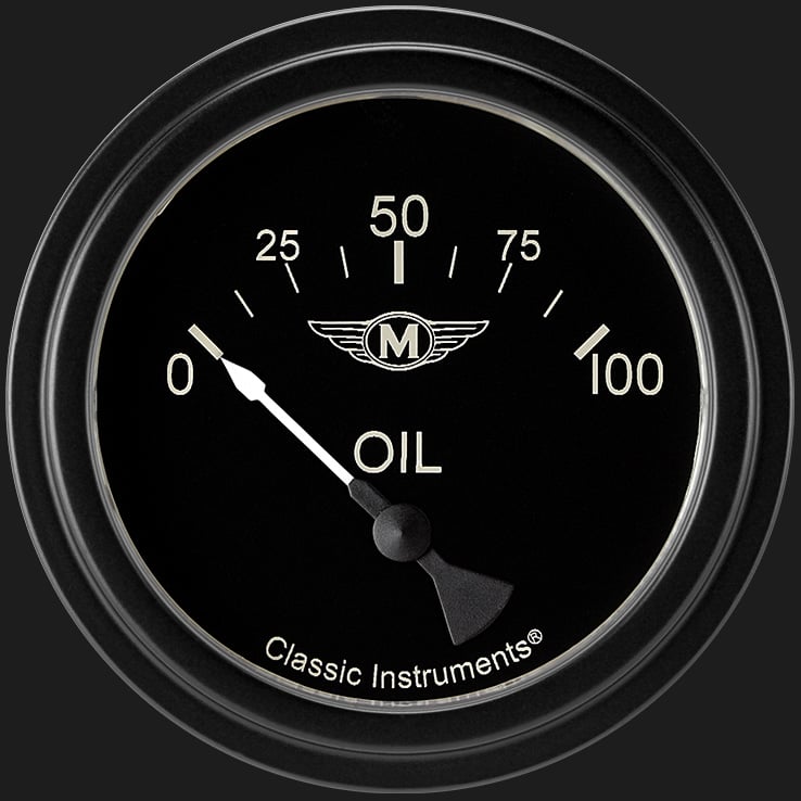 Classic Instruments MA281BLF Moal Bomber 2 5/8" Oil Pressure Gauge