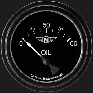Classic Instruments MA281BLF Moal Bomber 2 5/8" Oil Pressure Gauge