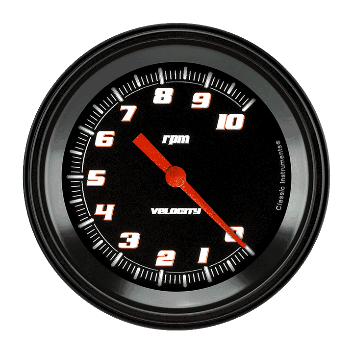 Classic Instruments VS10BBLF Velocity Black - Tachometer 10K RPM 3-3/8"