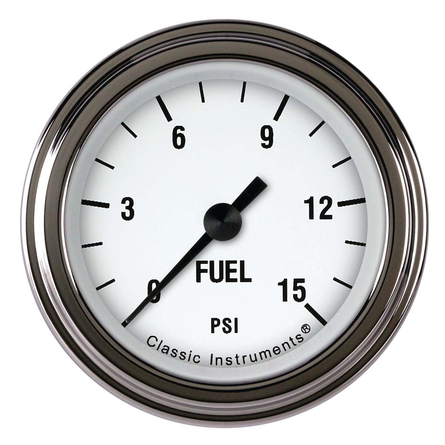 Classic Instruments WH145SLF White Hot 2-1/8" Full Sweep Fuel Pressure 15psi E