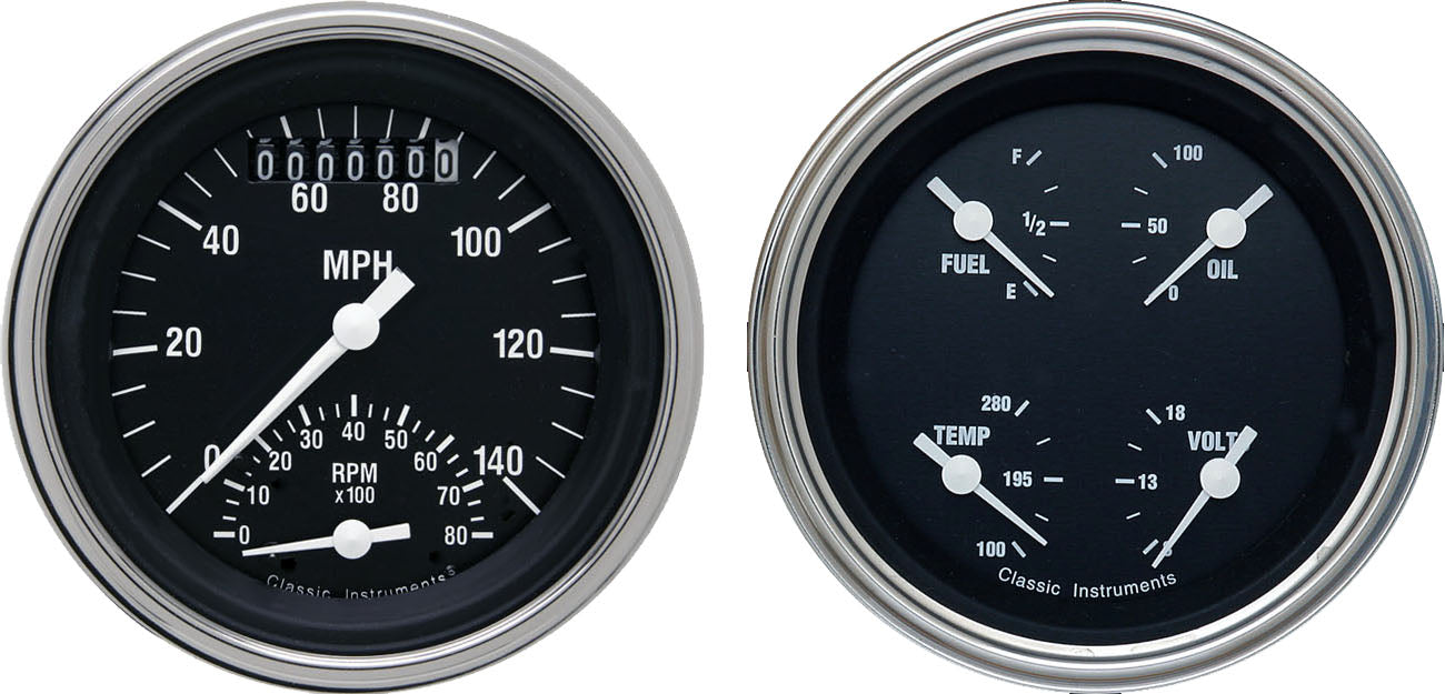 Classic Instruments HR32SLF Hot Rod Series 3-3/8" Two Gauge Set