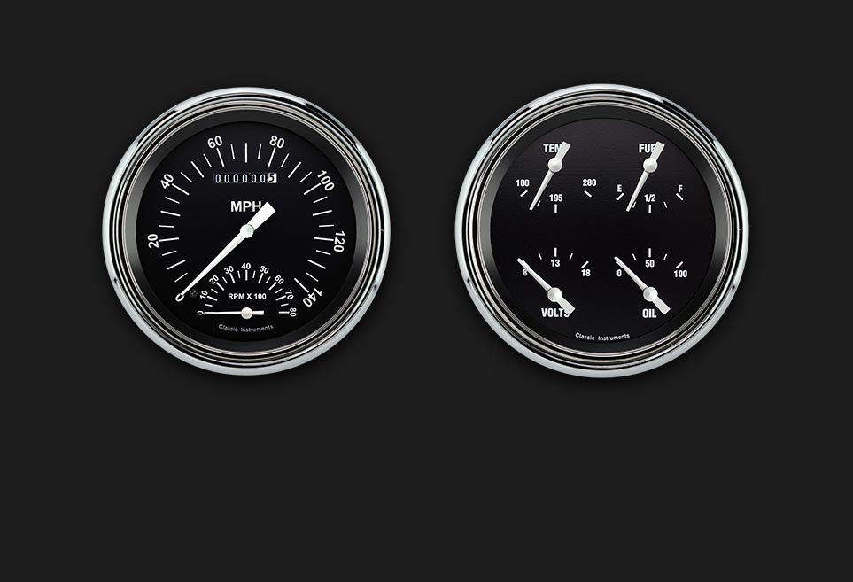 Classic Instruments CT47HR62 Instruments 1947-53 Chevy Pickup Package Gauge Sets Gauges, Hot Rod, Electronic, Water Temperature, Volt, Oil P