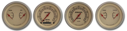 Classic Instruments VT05SLF Vintage - 4 Gauge Set 3-3/8" Speedo, Tacho & 2x Dual