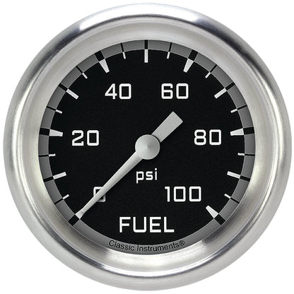Classic Instruments AX346GAPF AutoCross Gray 2 5/8" Fuel Pressure Gauge, 100 p