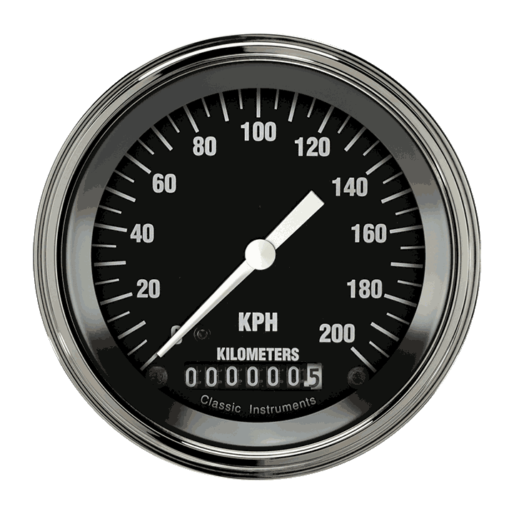 Classic Instruments HR59SLF Hot Rod - Speedometer Gauge 3-3/8" (stock KPH)