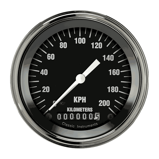 Classic Instruments HR59SLF Hot Rod - Speedometer Gauge 3-3/8" (stock KPH)