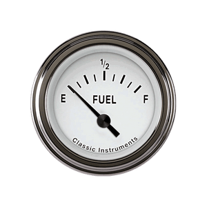 Classic Instruments TE14WSLF Tetra Series, White Fuel Gauge 0-30