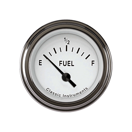 Classic Instruments TE14WSLF Tetra Series, White Fuel Gauge 0-30