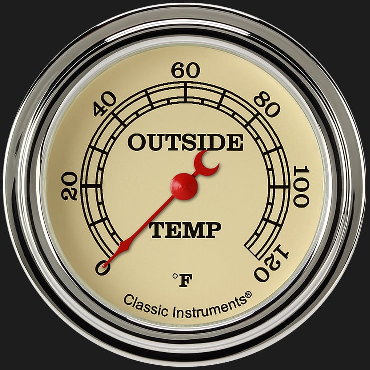 Classic Instruments VT399SLF Vintage 2 5/8" Outside Air Temp Gauge