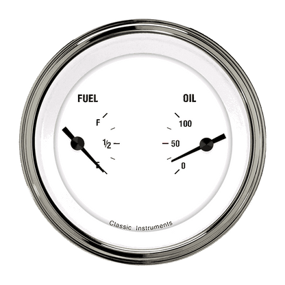 Classic Instruments WH72SLF White Hot - Dual Gauge Oil & Fuel (240-33 OHM)