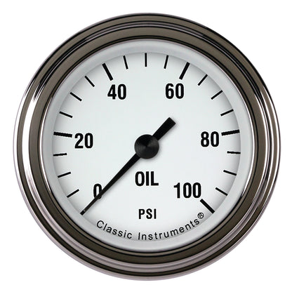 Classic Instruments | WH181SLF | White Hot 2 Full Sweep Oil Pressure 100psi