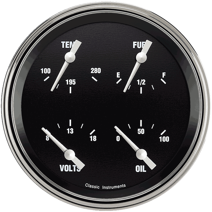 Classic Instruments HR31SLF Hot Rod - Quad Gauge 4-5/8" (Fuel 0-30 OHM)