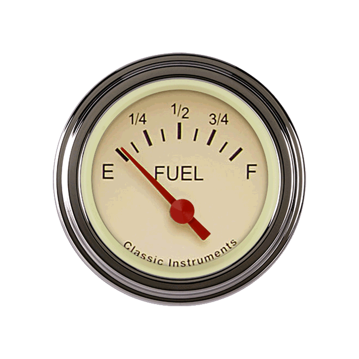 Classic Instruments TE14TSLF Tetra Series, Tan Fuel Gauge 0-30