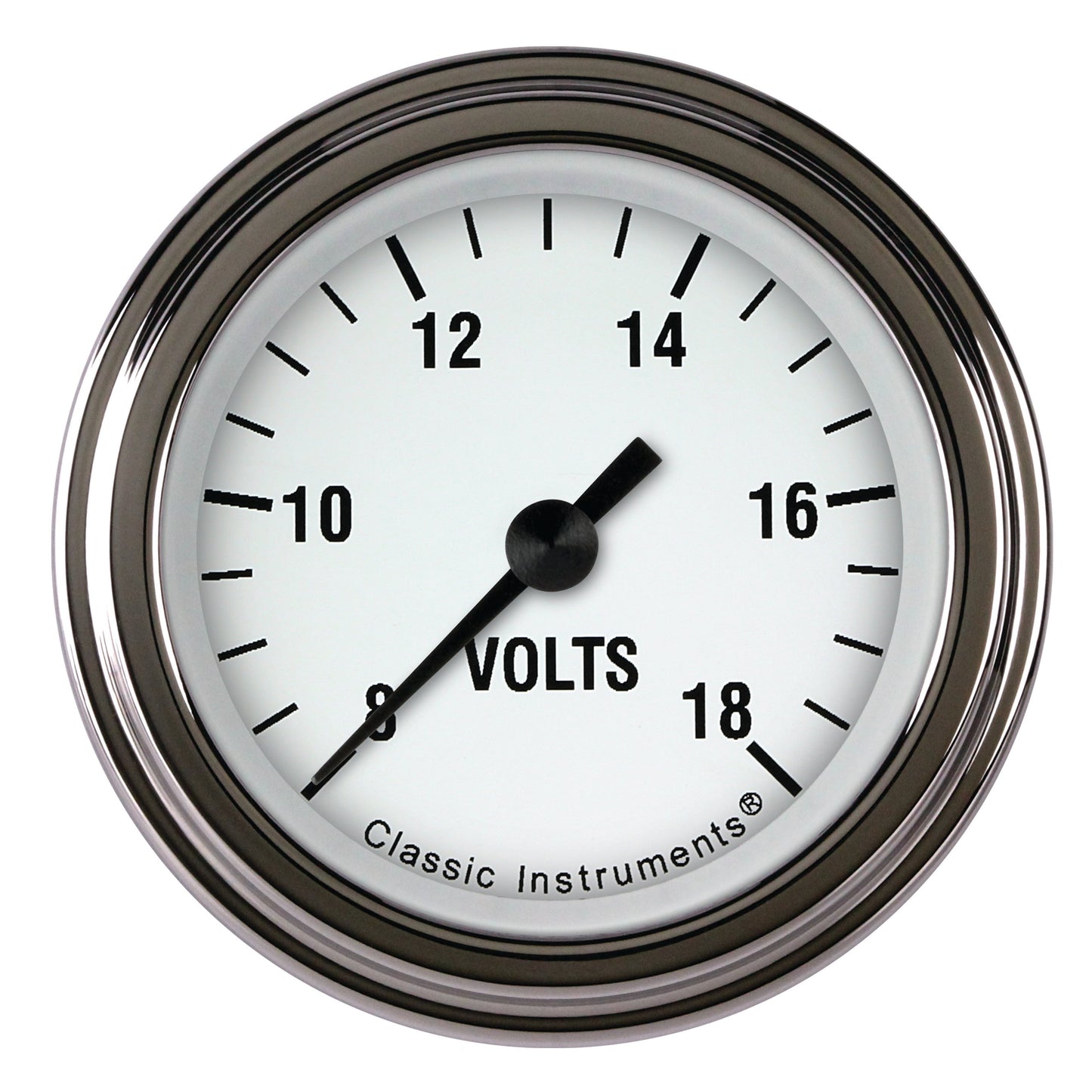 Classic Instruments WH130SLF White Hot - Volt Gauge Full Sweep 2-1/8"