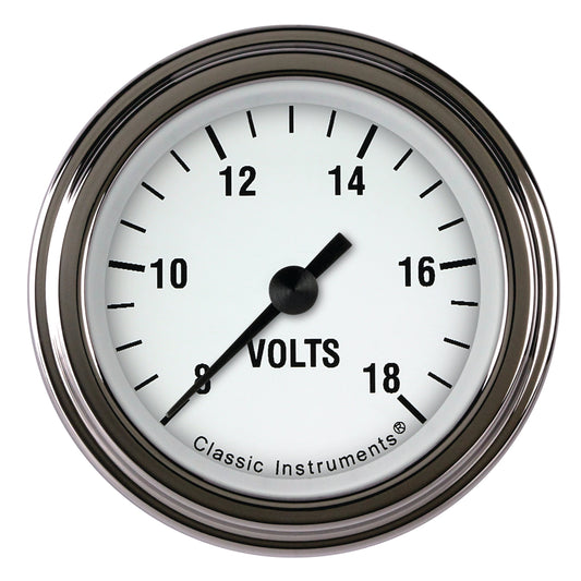 Classic Instruments WH130SLF White Hot - Volt Gauge Full Sweep 2-1/8"