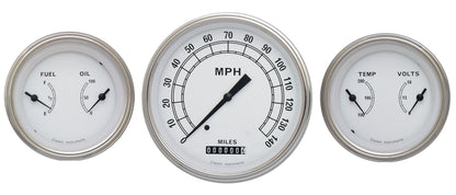 Classic Instruments CW64SLF Classic White - 3 Gauge Set 4-5/8" Speedo & 2x 3-3/8" Duals