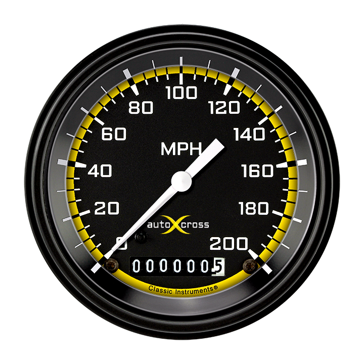 Classic Instruments AX57YBLF Autocross Yellow - Speedometer Gauge 3-3/8"