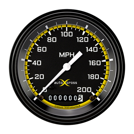 Classic Instruments AX57YBLF Autocross Yellow - Speedometer Gauge 3-3/8"