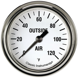 Classic Instruments WH399SLF White Hot 2 5/8" External Air Temp. Gauge