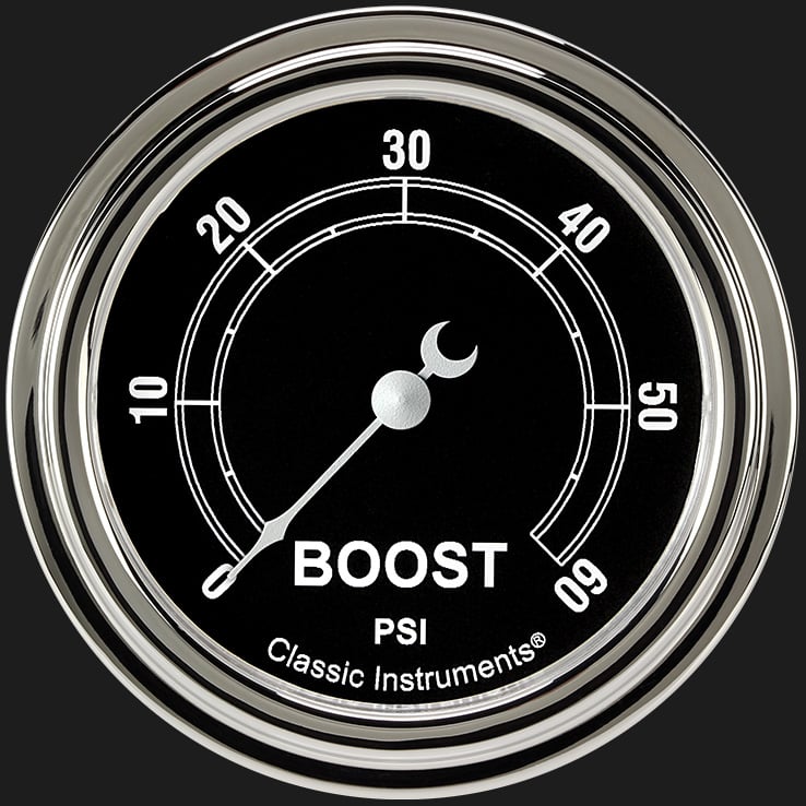 Classic Instruments TR343SLF Traditional 2 5/8" Boost Gauge, 60 psi