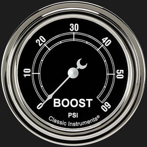 Classic Instruments TR343SLF Traditional 2 5/8" Boost Gauge, 60 psi
