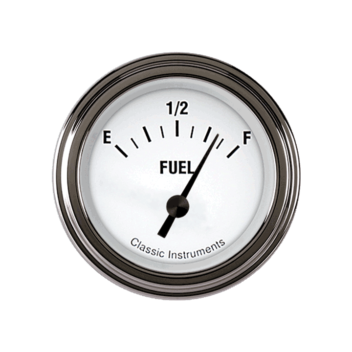 Classic Instruments | WH09SLF | White Hot - Fuel Gauge 240-33 OHM 2-1/8"