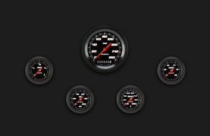 Classic Instruments VS100BBLF Velocity Black Five Gauge Set 100