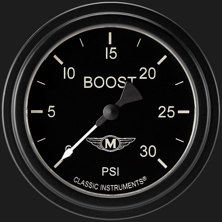 Classic Instruments MA342BLF Moal Bomber 2 5/8" Boost Gauge, 30 psi