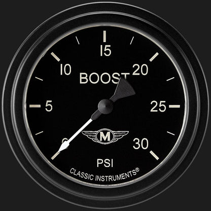 Classic Instruments MA342BLF Moal Bomber 2 5/8" Boost Gauge, 30 psi