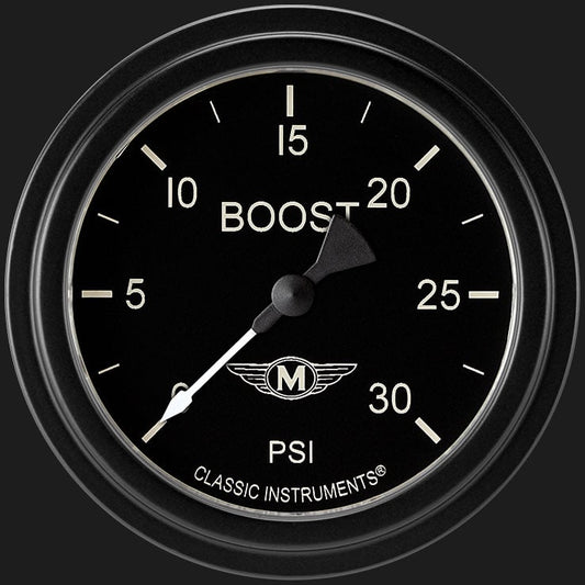 Classic Instruments MA342BLF Moal Bomber 2 5/8" Boost Gauge, 30 psi
