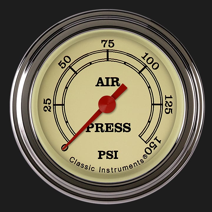 Classic Instruments VT118SLF Vintage - Air Pressure Gauge Full Sweep 2-1/8"