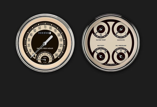 Classic Instruments NT62SLC Nostalgia VT - 2 Gauge Set 4-5/8" Speedtachular & Quad