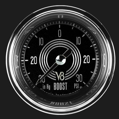 Classic Instruments V8SR141SHC V8 Speedster 2-1/8" Full Sweep Electric Boost/V